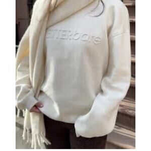 BareMinerals Exclusive BETTERbare Sweatshirt Winter White Embossed Logo Cozy Med